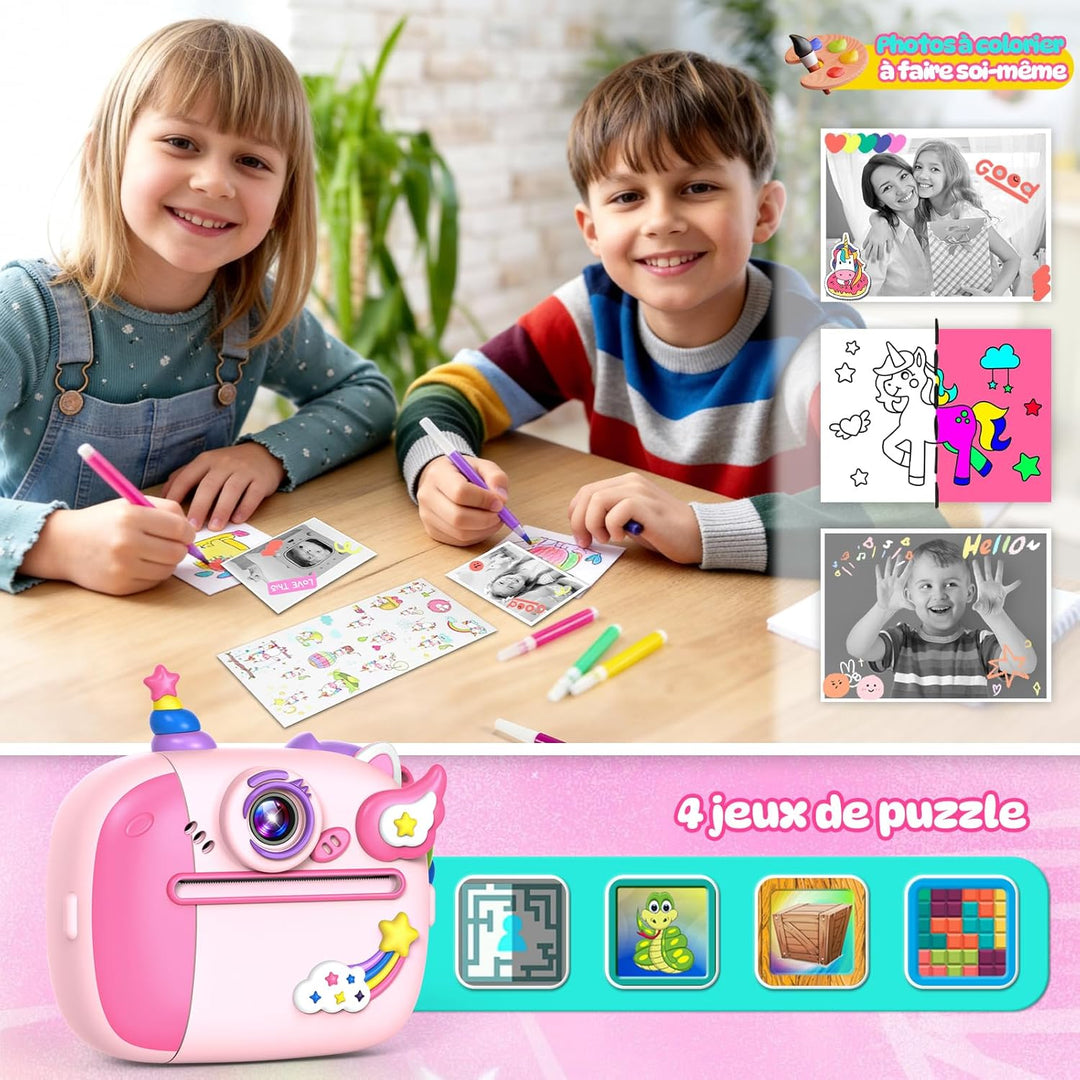 Sofortbildkamera, Einhorn Geschenk für Mädchen Kinderkamera Mädchen 4 5 6 7 8 Jahre Spielzeug ab 3-1
