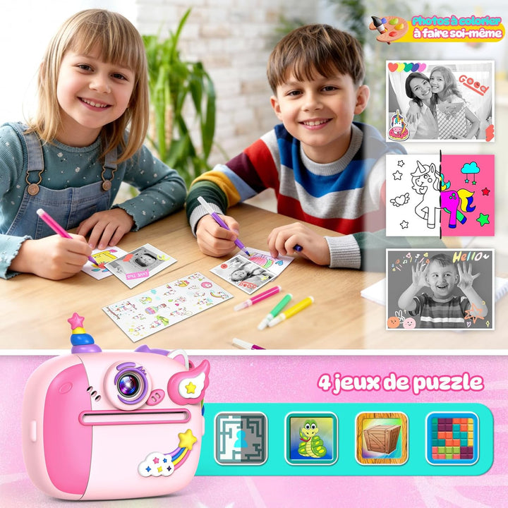 Sofortbildkamera, Einhorn Geschenk für Mädchen Kinderkamera Mädchen 4 5 6 7 8 Jahre Spielzeug ab 3-1