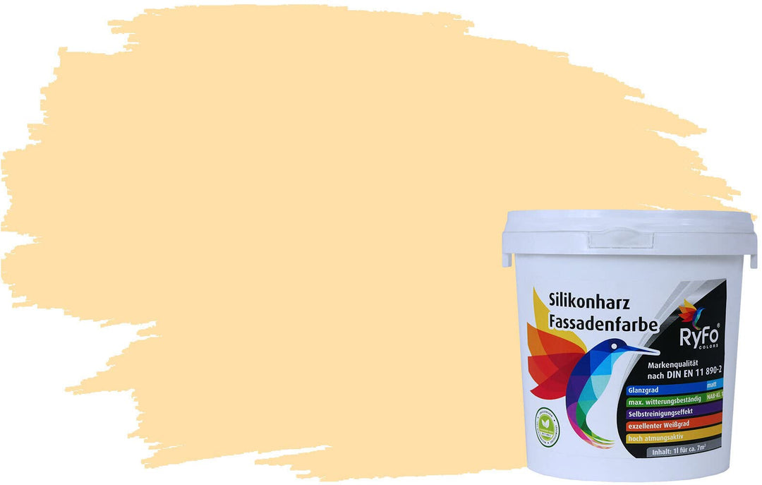 RyFo Colors Silikonharz Fassadenfarbe Lotuseffekt Trend Orangetöne Marshmallow 1l - bunte Fassadenfa