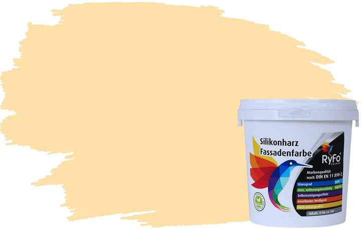 RyFo Colors Silikonharz Fassadenfarbe Lotuseffekt Trend Orangetöne Marshmallow 1l - bunte Fassadenfa