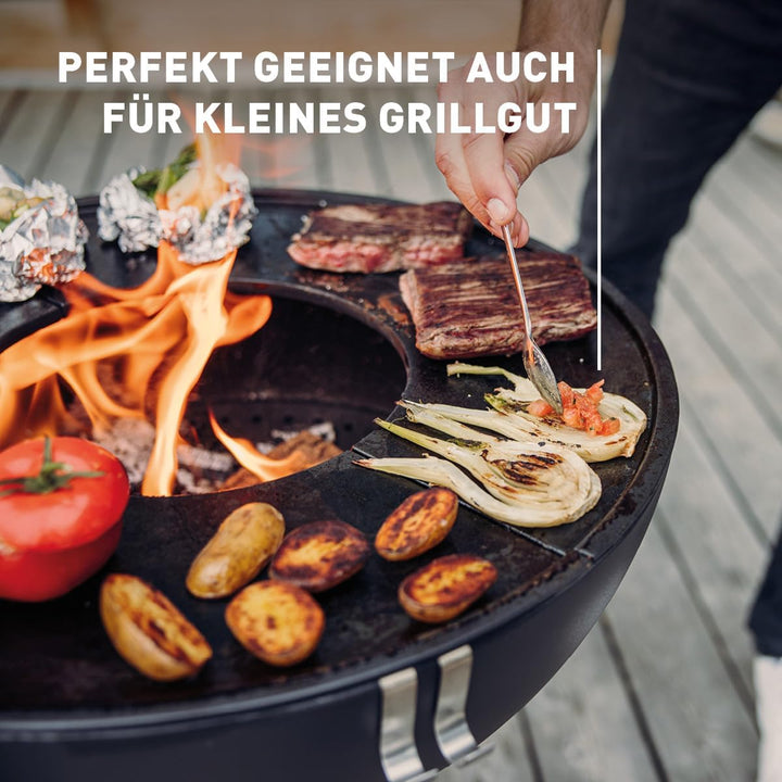 höfats - Bowl 57 Plancha Set hoch - raucharme Verbrennung - Feuerstelle und Plancha Grill - kippbare