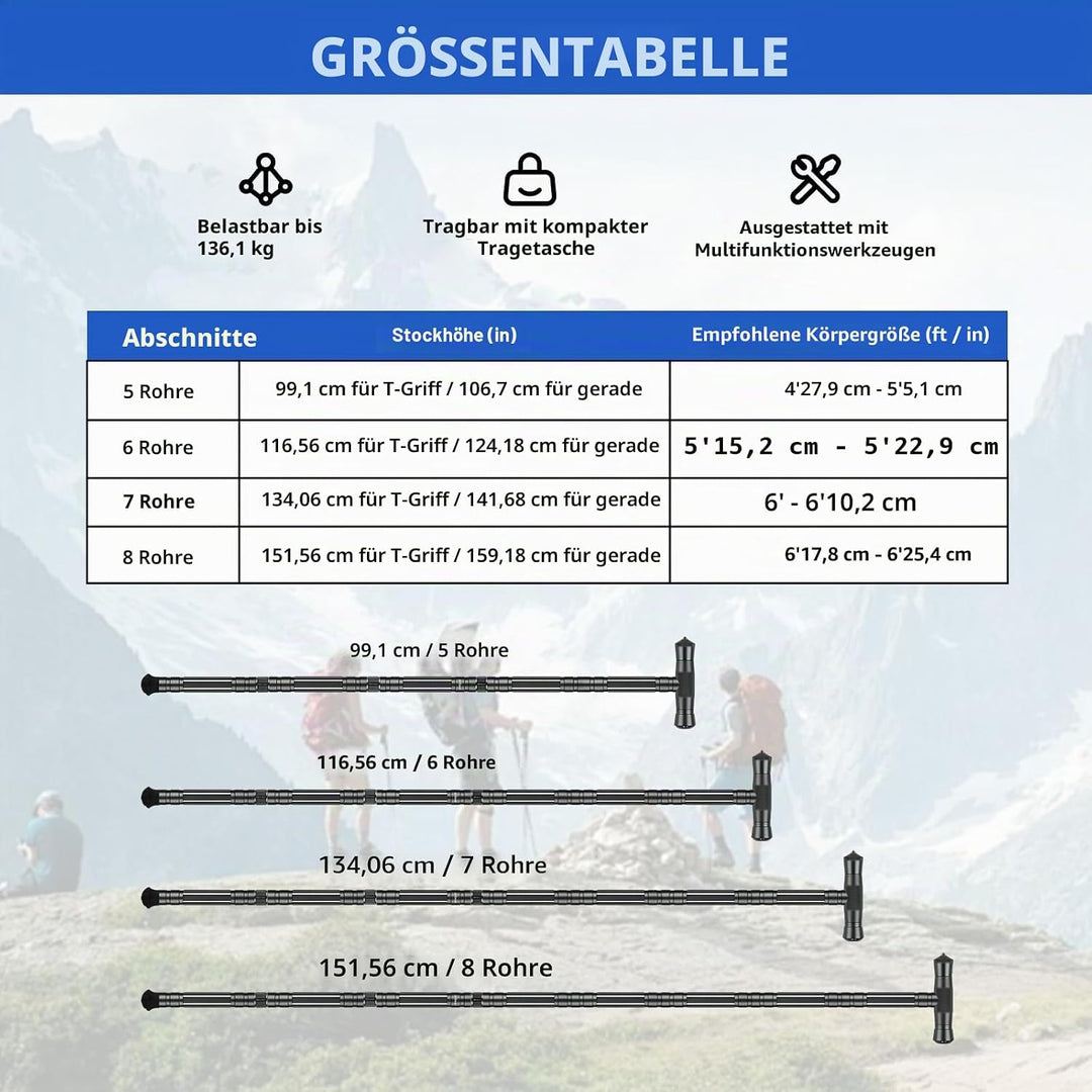 aiGear Taktischestöcke/Wanderstöcke | Upgraded Aluminium Taktische Pole Taktischer Stock | Outdoor 5