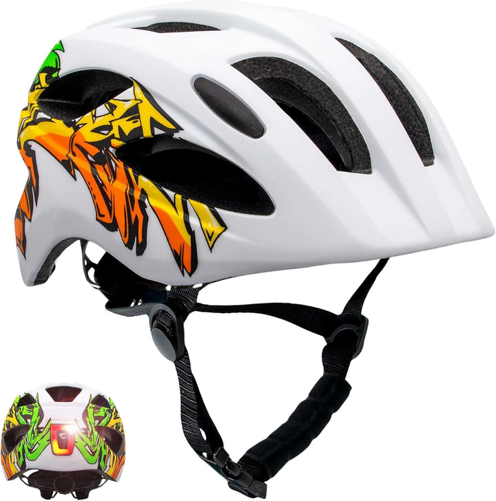 Crazy Safety Cool Kinder Fahrradhelm | Fahrradhelm Kinder 6-12 Jahren für Fahrrad, Skateboard, Mount