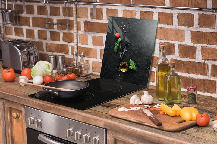 DarHaus Herdabdeckplatte einteilig 45x52 cm Ceranfeld Abdeckung Glas Spritzschutz Abdeckplatte Glasp