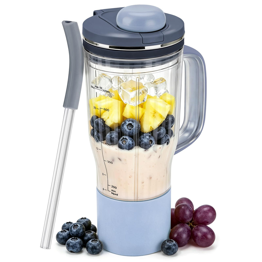 710 ml Reisebecher Ersatz für Ninja Blend Boss Becher, Blau | Mixbecher mit BPA-freier, Undicht, Bru