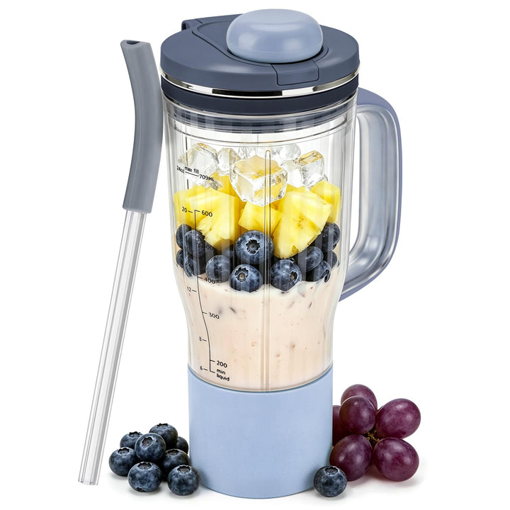 710 ml Reisebecher Ersatz für Ninja Blend Boss Becher, Blau | Mixbecher mit BPA-freier, Undicht, Bru