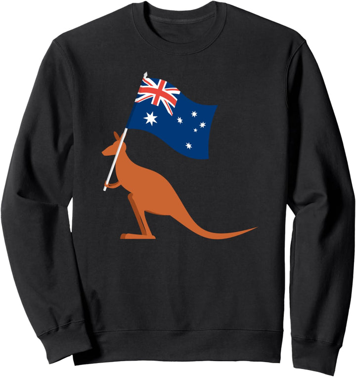 Australian Kangaroo with Australia Flag - Aussie Souvenir Sweatshirt