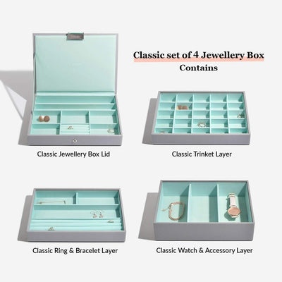 Stackers Grau Mint Klassisch Schmuckschatulle - 4 Dove Grey/Mint Green, Dove Grey/Mint Green