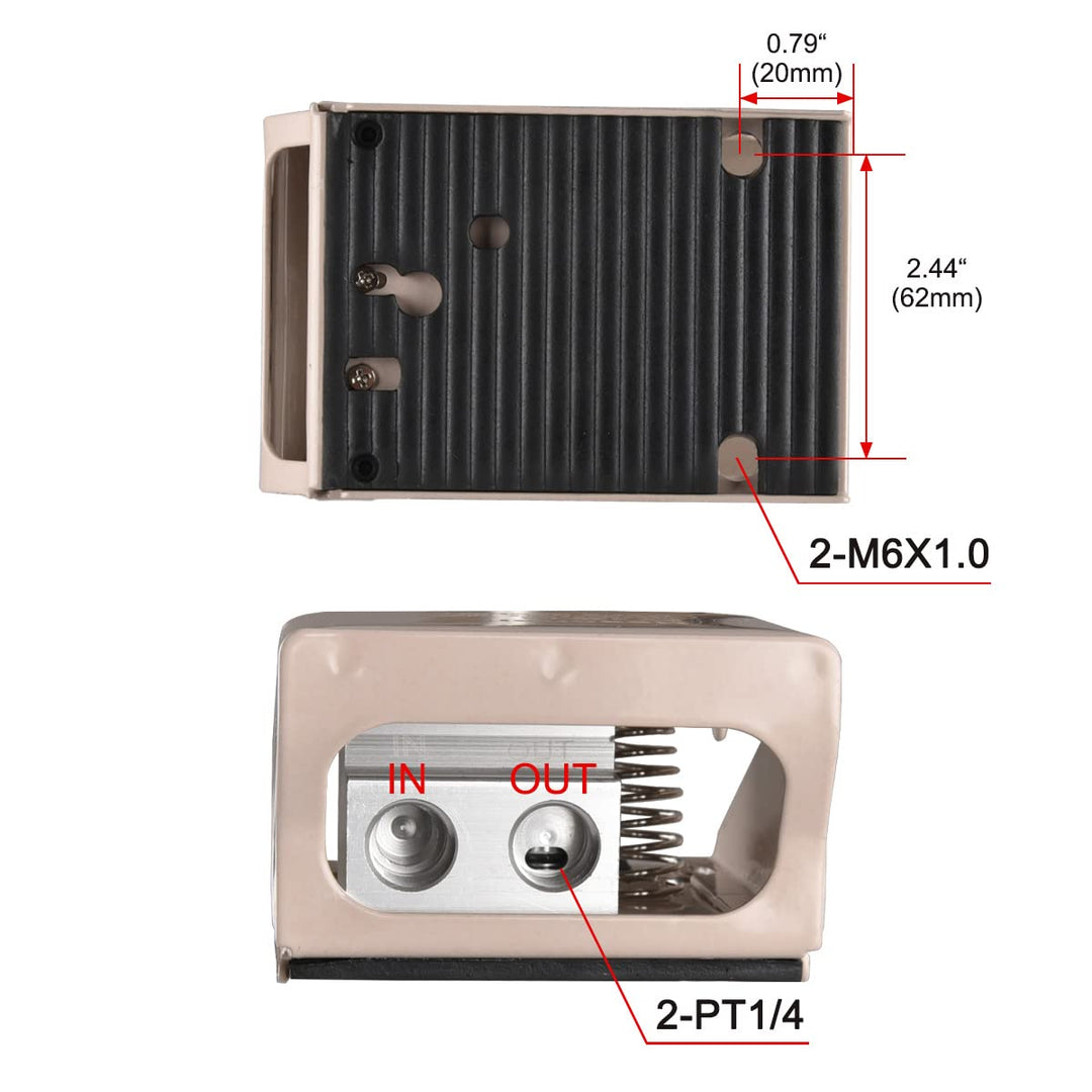 Heschen Pneumatischer Fusspedalschalter, FV-320, Tastschalter, PT1/4"-Gewinde (12mm), 3-Wege/2-Posit
