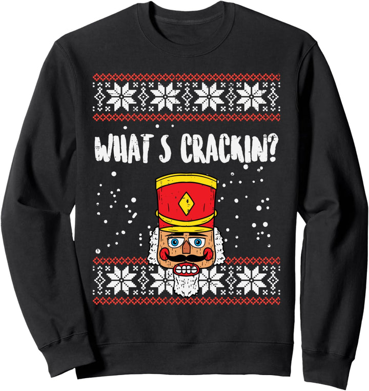 What Crackin Nussknacker Ugly Christmas Xmas Männer Frauen Kinder Sweatshirt