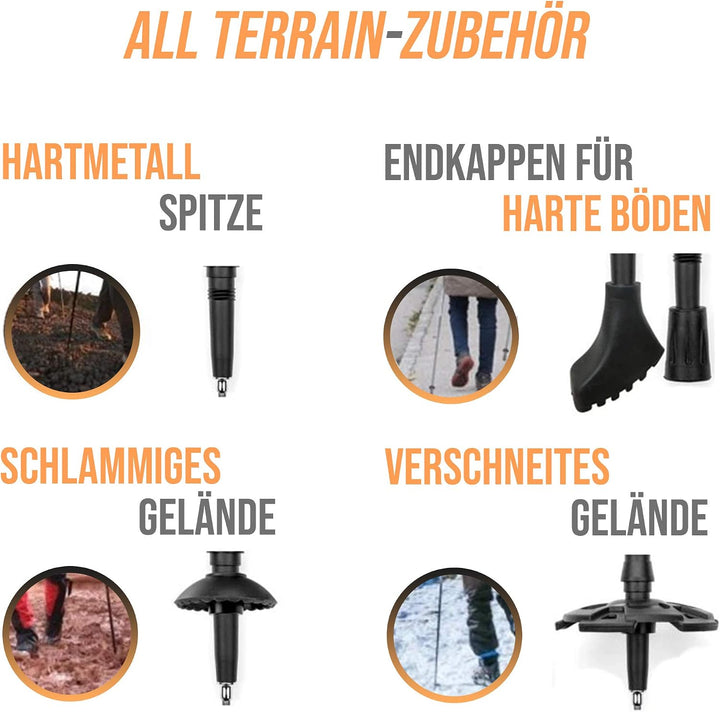 Teleskop Wanderstock Walking Stöcke Verstellbar aus Leicht Aluminium mit Echt Kork Griff zum Wandern