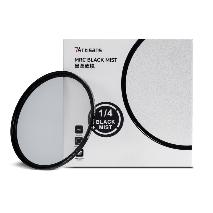 7artisans Black Mist Filter 1/4 Aluminiumlegierung, natürlicher weicher Diffusor-Effekt, weicher Fok