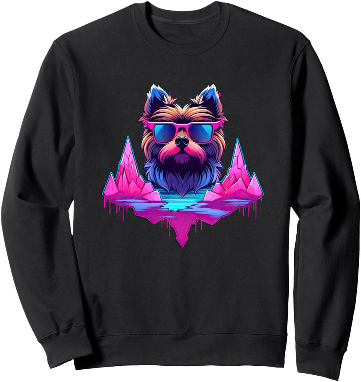 Süsser Yorkie, synthwave Design Sweatshirt