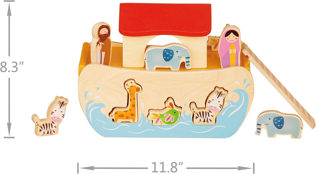 Steckspiel Arche Noah Holz Steckspielzeug Steckpuzzle Lernspielzeug Motorik Kind