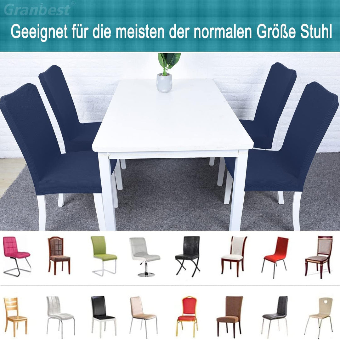 Granbest Premium Wasserdicht Esszimmerstuhl Abdeckungen Satz Von 6, Elastische Hohe Zurück Stuhlhuss