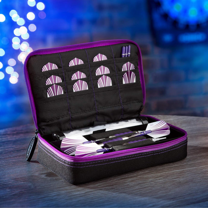 Casemaster Plazma Dartkoffer für weiche Dartpfeile mit Stahlspitze, für 3 Dartpfeile und integrierte