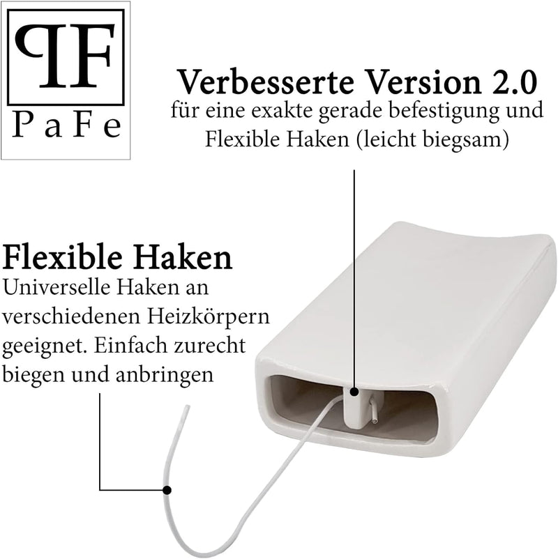 Luftbefeuchter für Heizung Set inkl. Haken - Keramik Wasserverdunster - beige matt - Wasserverdunste