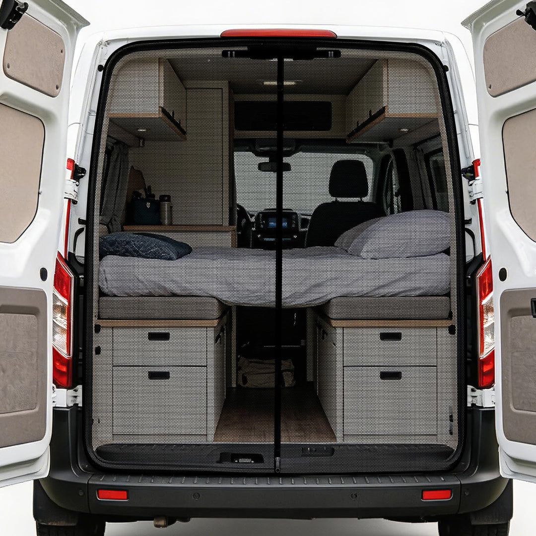 XCBYT Moskitonetz Auto Hintertür Kompatibel für VW T5 T6,Magnetisch Reissverschluss Fliegengitter Au