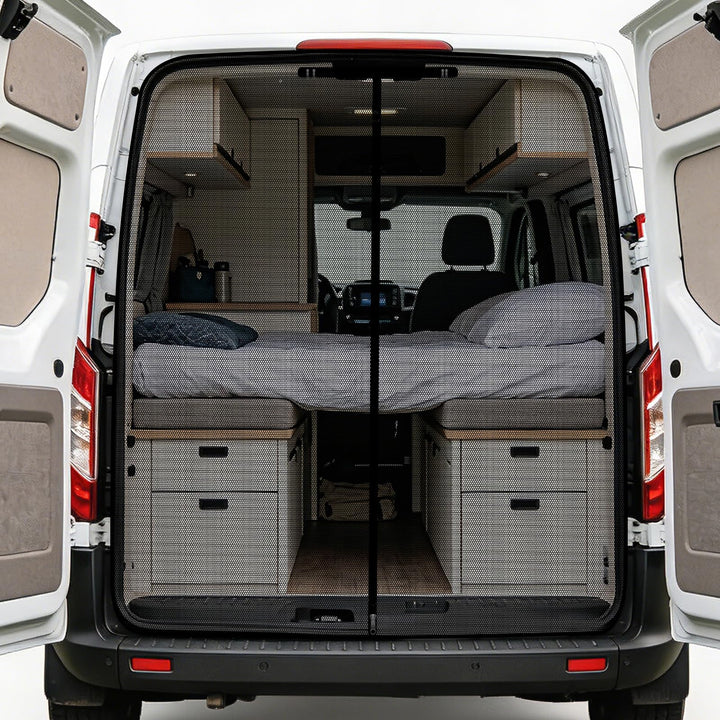 XCBYT Moskitonetz Auto Hintertür Kompatibel für VW T5 T6,Magnetisch Reissverschluss Fliegengitter Au