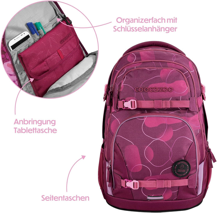 coocazoo Schulrucksack Porter, ergonomischer & anpassbarer Tornister, höhen- & grössenverstellbar, m