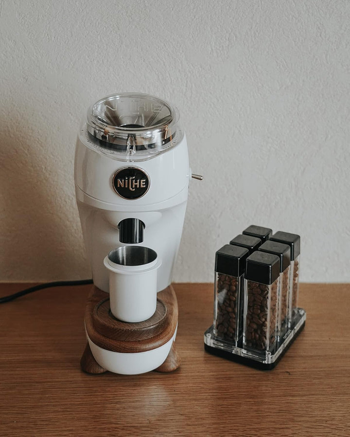 Normcore 6 Tuben Kaffeebohnen Behälter mit Ständer und Trichter - Einzeldosis-Kaffeebohnengewölbe -