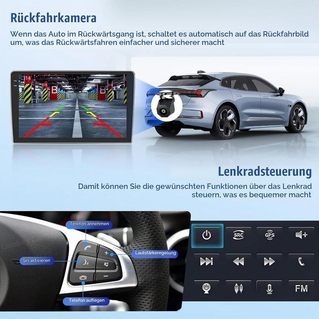 [4G+64G] Inefala Android 15 Autoradio für Kia Rio 2012-2015 mit Wireless Carplay Android, 9 Zoll Tou