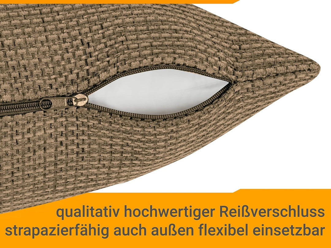 Kissenhülle mit Struktur-Muster - Polsteroptik 617.767, 1 Stück - Kissenhülle 60 x 60 cm, Nougat mel