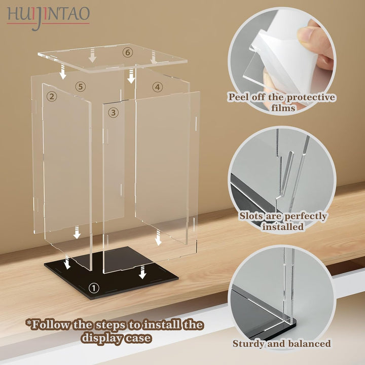LANSCOERY Acryl Vitrine Selbstmontage Showcase Display case Schaukasten Boxen für Spielzeug Modell S