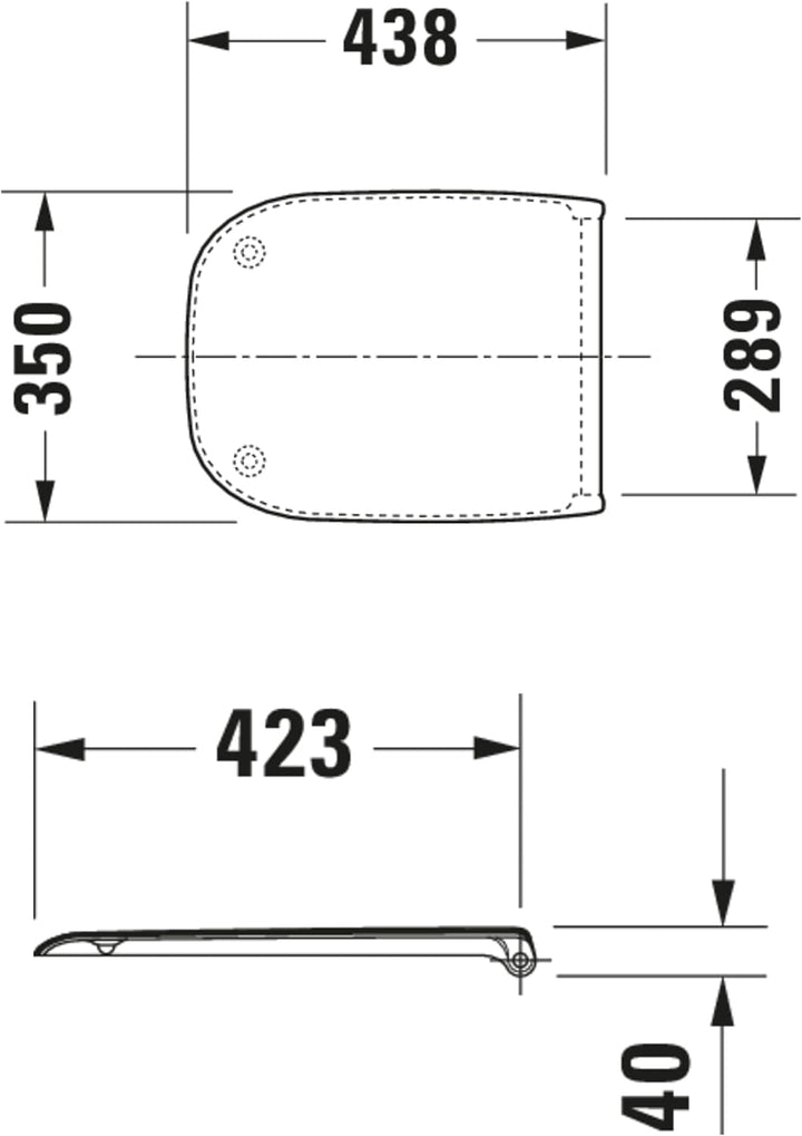 Duravit WC-Sitz D-Code Compact, Toilettendeckel mit Absenkautomatik, Klodeckel aus Urea-Duroplast, m