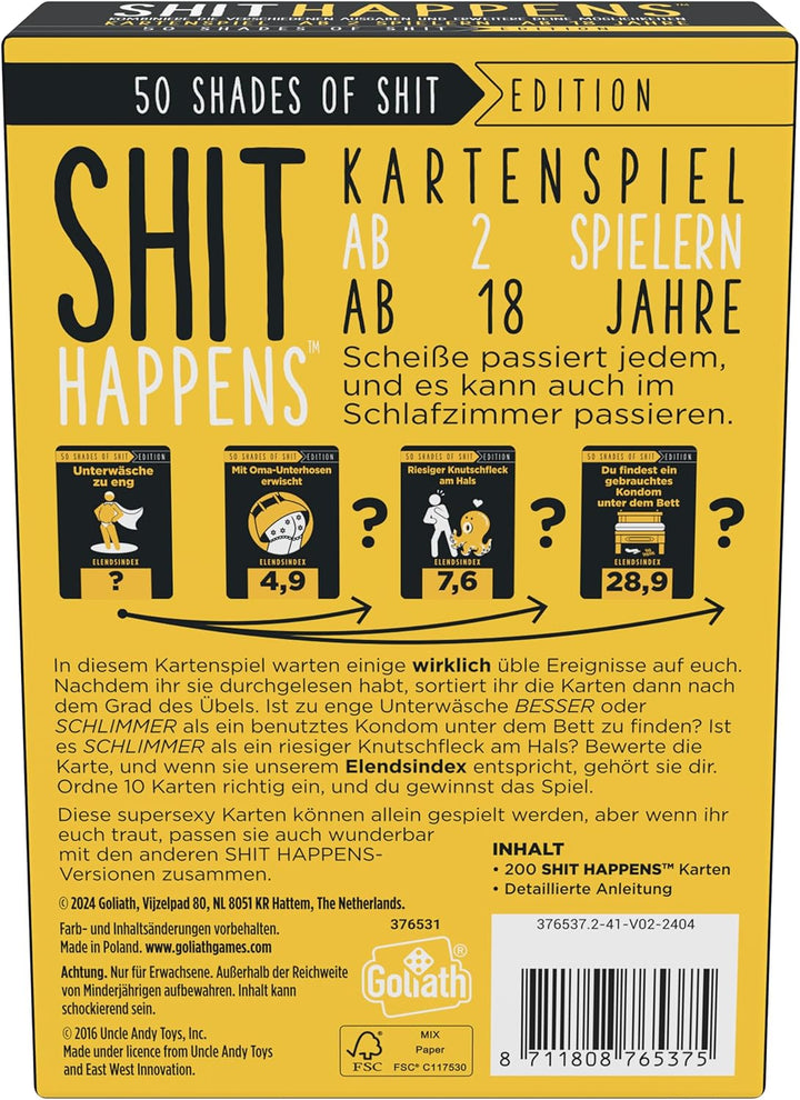 Goliath – Shit Happens: 50 Shades of Shit, Kartenspiel ab 18 Jahren, Gesellschaftsspiele für Erwachs