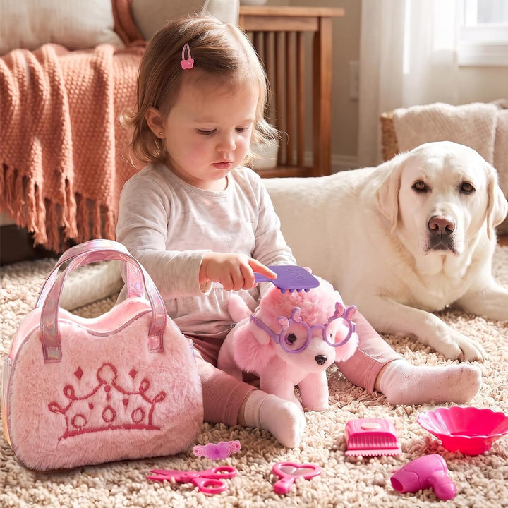 LINFUN KIDS Hund Spielzeug Kinder Interaktives Plüsch Hund mit Handtasche
