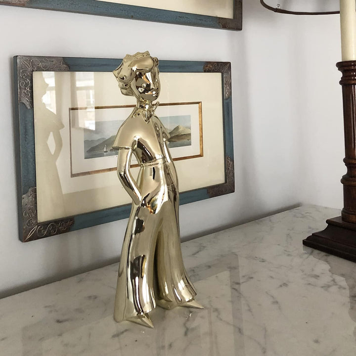 NEAMEDIA THE CHARACTER COMPANY Der kleine Prinz Skulptur – Figur 30 cm – Gold Edition – Deko-Objekt