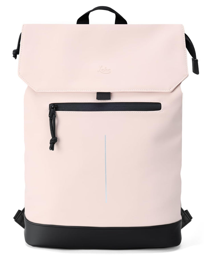 Rucksack Damen & Herren, Mattleder Tagesrucksack mit 15,6" Laptopfach, Eleganter City und Business B