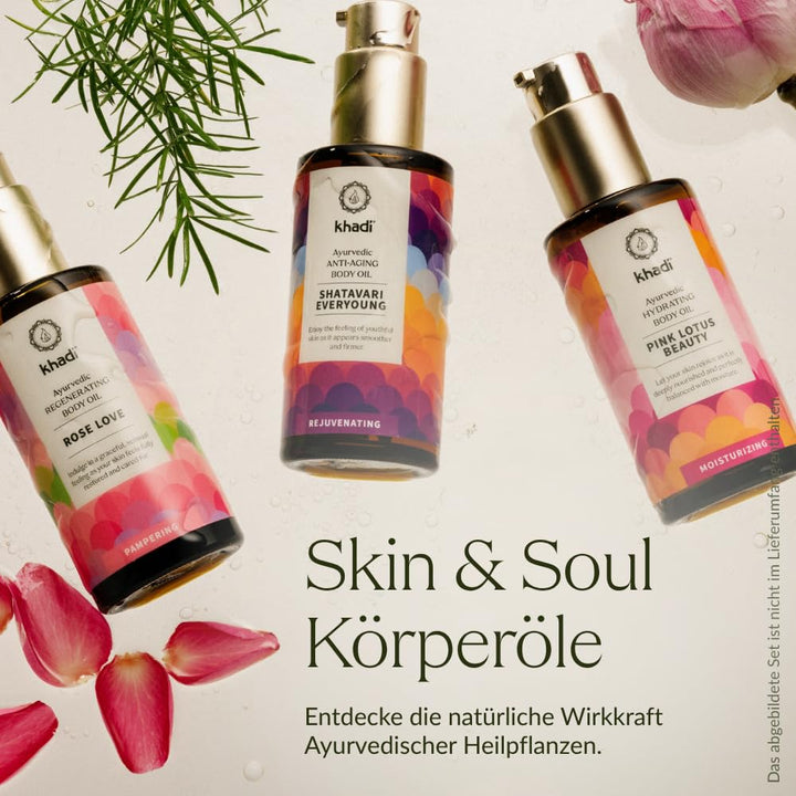 khadi PINK LOTUS BEAUTY Ayurvedisches Elixier Skin &amp; Soul Oil, Harmonisierendes Sinnes-Öl, ausgleich