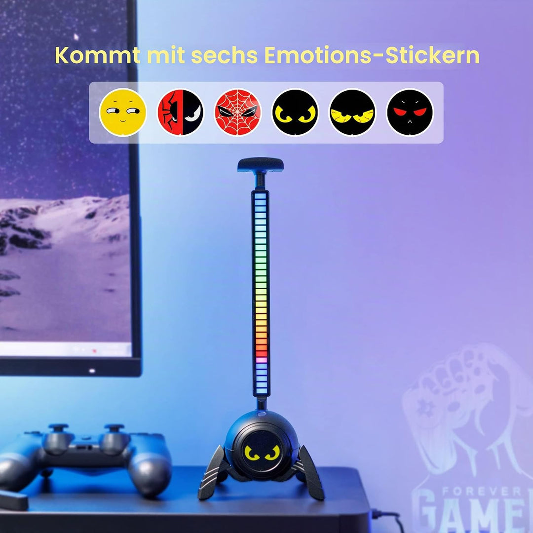 KIWIFOTOS Schreibtisch-Kopfhörer-Aufhänger, Kopfhörerständer Spider Design Headset Halter mit RGB Li