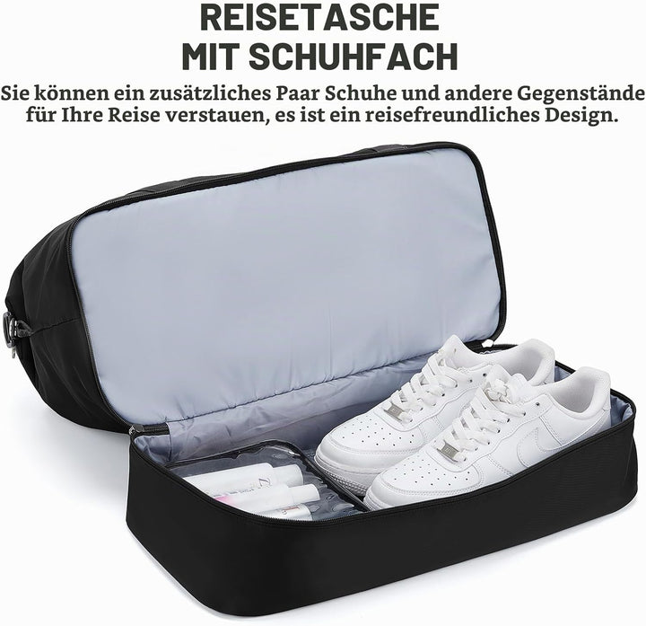 Reisetasche Damen Handgepäck Tasche Sporttasche mit Kulturbeutel Weekender Bag Schwimmtasche Wasserd