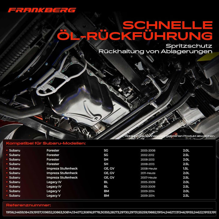 Frankberg Ölwanne für Forester SG SH_ Impreza GR GD G-G Legacy IV BL B13 BP Outback BL BP WRX GJ 1.5