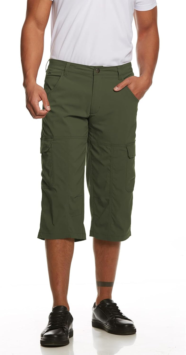 Jeff Green Herren Elastische Schnell Trocknende Leichte Dreiviertel Cargo Outdoor Funktions Hose Tor