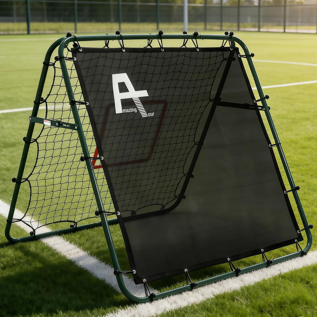 Doppelseitige Rebounder Net Fussball Training Ausrüstung, 100/120/180cm, Fussball Tor Kickback Ziel