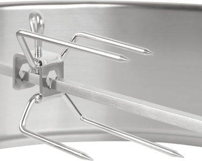 BBQ-Toro Edelstahl Grillspiess Set für 57 cm Kugelgrill, Rotisserie, Drehspiess für Holzkohle