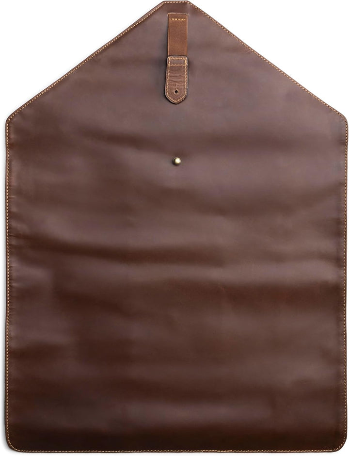 Angus Stoke Messertasche XXL für Kochmesser aus Büffelleder | 14-Fächer Leder-Messerrolltasche gross