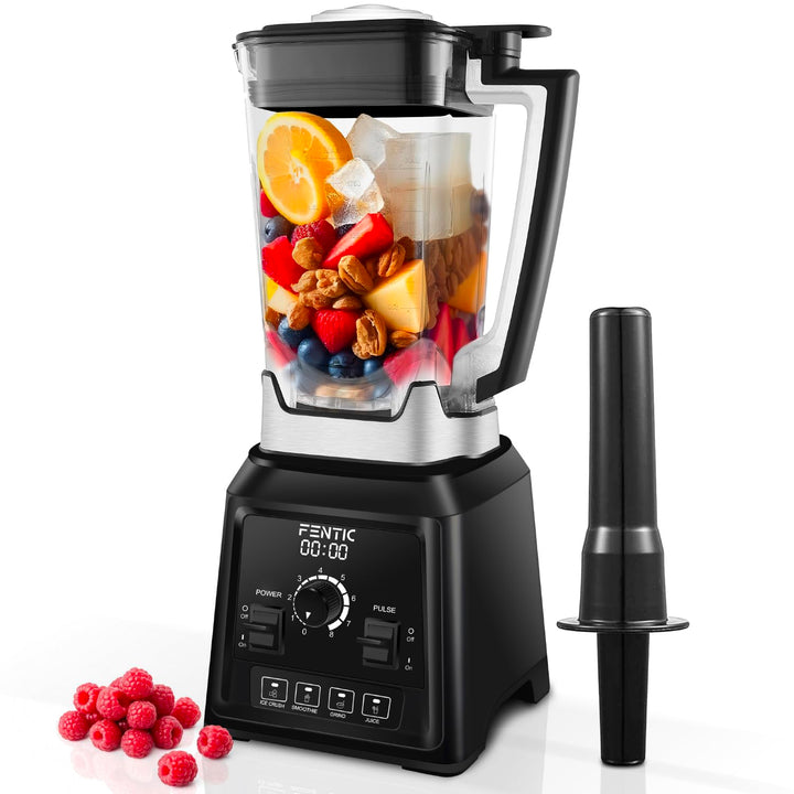 Blender – 2000W - Leistungsstarker Mixer - 2 Liter - Smoothie Maker mit 8 Geschwindigkeiten und 4 Pr