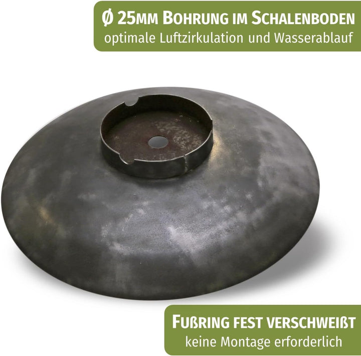 CLGarden Feuerschale Cortenstahl 60 cm rund Garten Feuerstelle CF60 klein robust 2,5 mm Corten Stahl