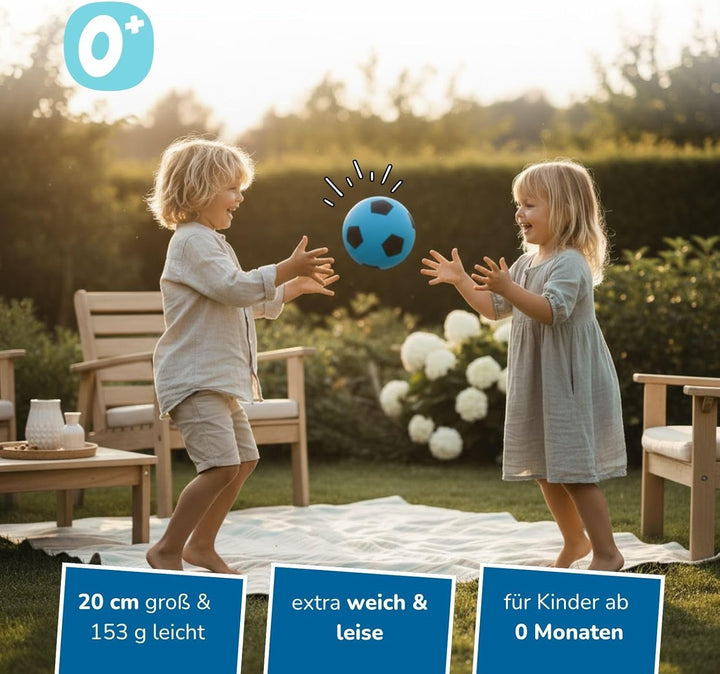 alldoro Schaumstoffball, Ø 20 cm, extra weiche Softbälle, Fussball für Kinder ab 0 Jahren, leise & l