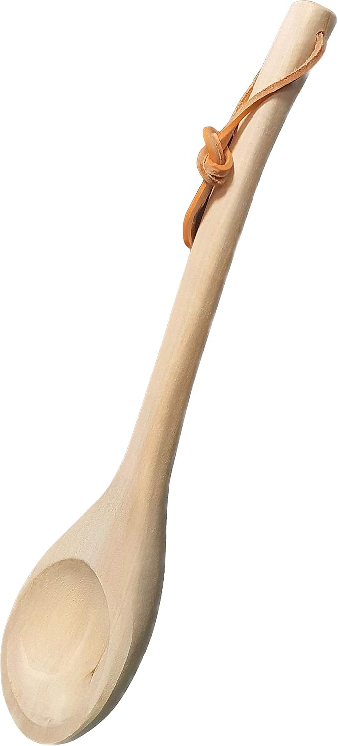 Sauna Schöpfkelle Saunakelle aus Weichholz 40 cm mit Lederriemen