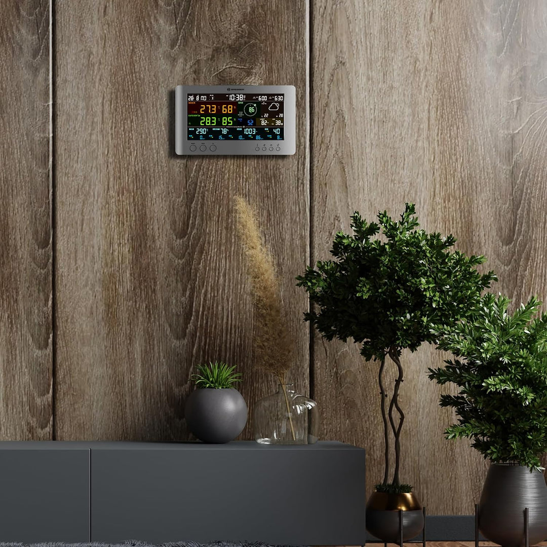 Bresser Smarte Tuya Profi-Wetterstation mit 7-in-1-Sensor, Luftqualitätsmonitor, Solar & App-Steueru