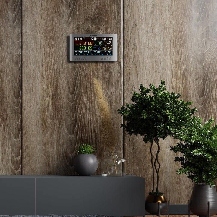 Bresser Smarte Tuya Profi-Wetterstation mit 7-in-1-Sensor, Luftqualitätsmonitor, Solar & App-Steueru