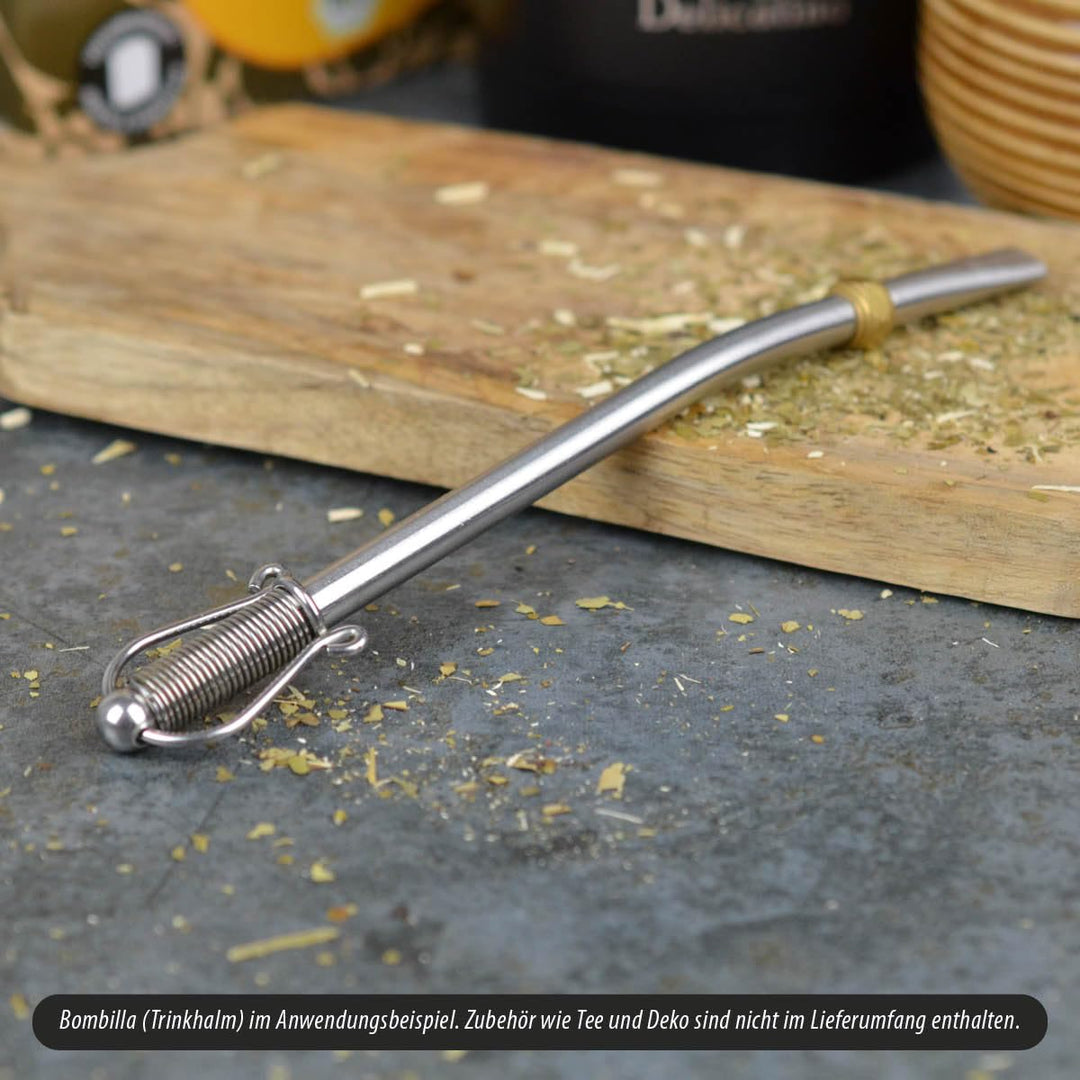 Bombilla Patagonia 16,5 cm – lebensmittelechter Edelstahl, authentisches Design. Silber, Silber
