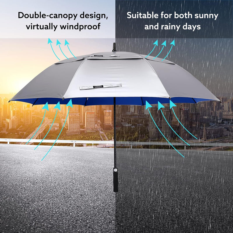 G4Free 62/68/72 Inch UV-Schutz Winddicht Sonnen- und Regenschirm Golfschirm Autorisches Öffnen Doppe