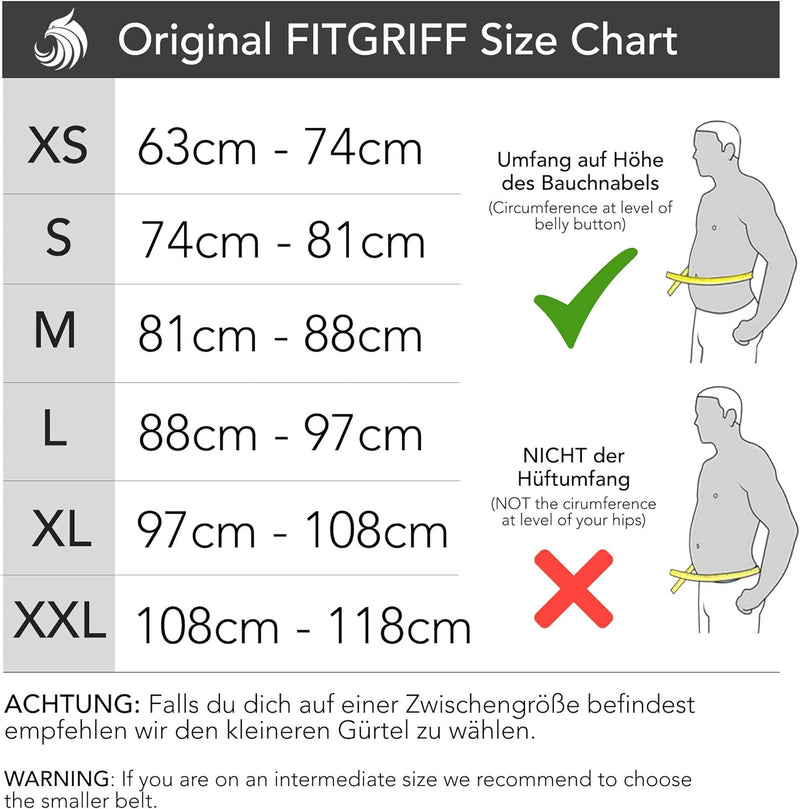 FITGRIFF® Gewichthebergürtel V1 - Fitness-Gürtel für Bodybuilding, Krafttraining, Gewichtheben und C